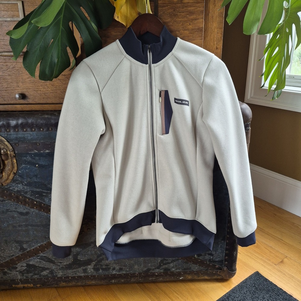 Pearl Izumi Prospect Thermal Fleece Cycling Jacket Cream Navy Womens Medium